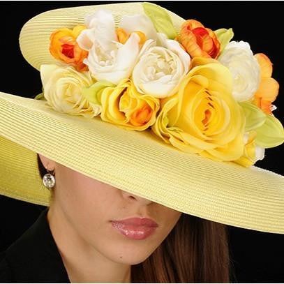 AC7026 Yellow Straw Women's Sun Hat - Perfect for Beach, Summer Outfits & Outdoor Activities