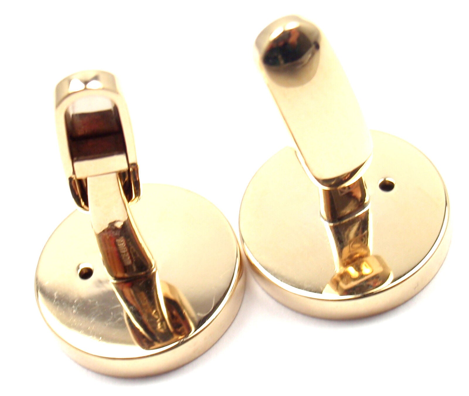 Authentic Bvlgari 18K Yellow Gold Mother of Pearl Cufflinks for Men - Luxury Dress Shirt Accessories for Weddings & Formal Events
