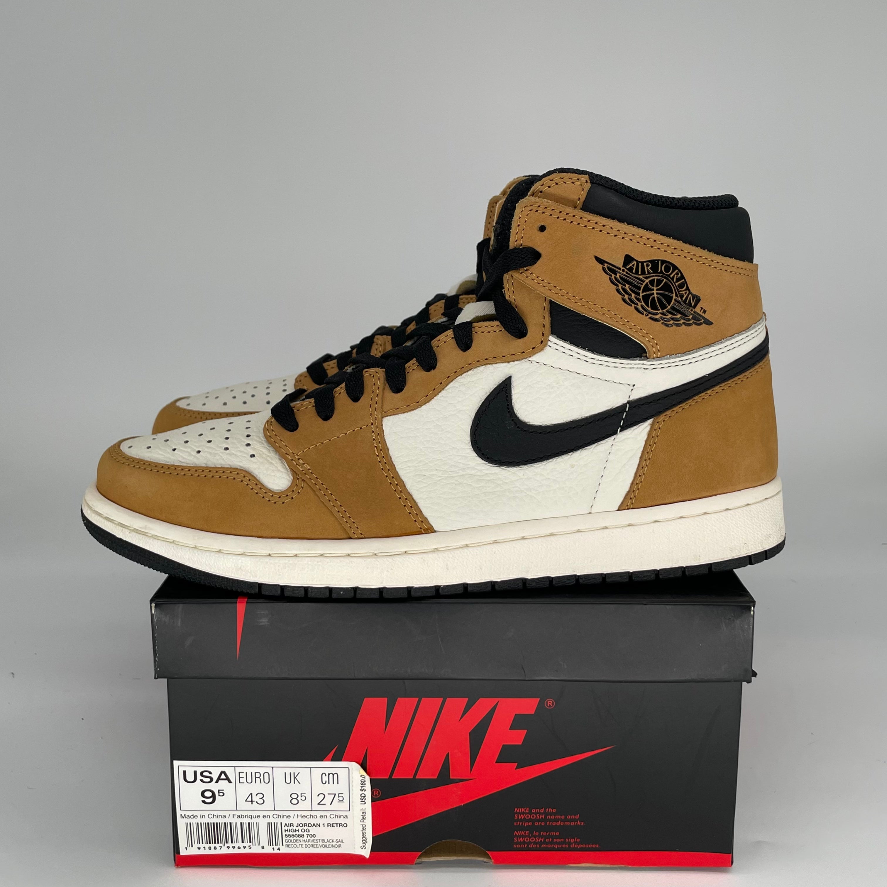 AIR JORDAN 1 ROOKIE OF THE YEAR Retro Basketball Shoes - Men's Size 9.5 (555088-700) - Perfect for Sneaker Collectors & Streetwear Fashion