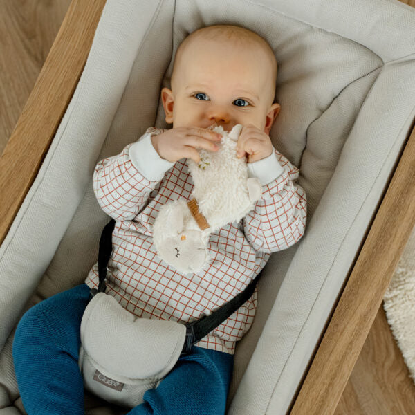 FehnNATUR Crinkle Sheep Sensory Toy for Babies - Soft Plush Animal with Crackling Sound for Infant Development & Toddler Playtime - Perfect for Tummy Time, Teething, and Early Learning Activities