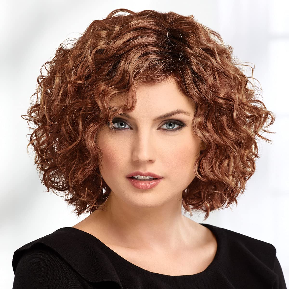 Paula Young Becky Lace Front WhisperLite Wig - Monofilament Part Curly Human Hair Wig with Multi-Tonal Blonde, Silver, Brown & Red Highlights | Perfect for Daily Wear, Cosplay & Special Occasions