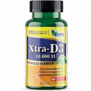 AMS VIT X D3 10000IU 60 Softgels - High Potency Vitamin D3 Supplement for Immune Support & Bone Health - Ideal for Adults with Low Sun Exposure or Vitamin D Deficiency