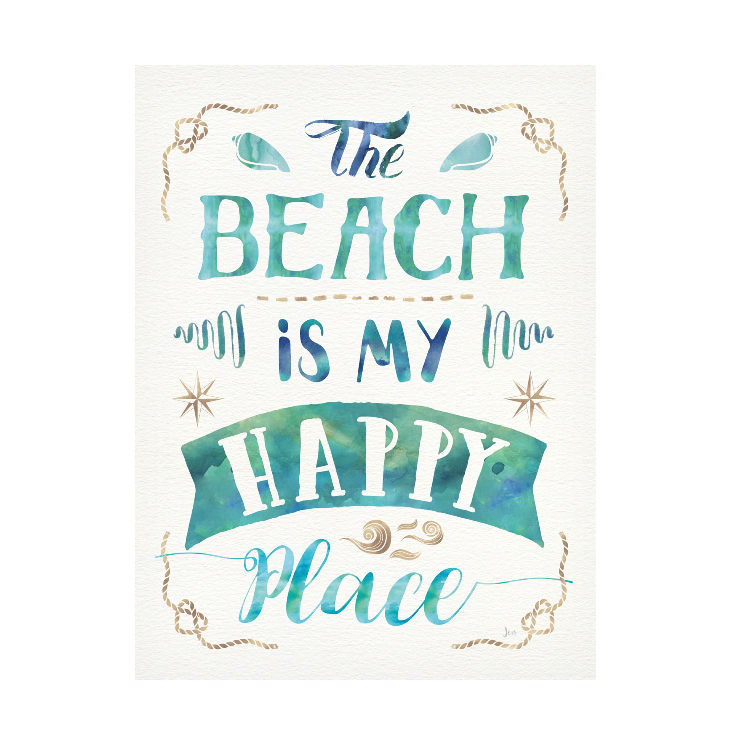 Trademark Fine Art 'Love and the Beach II' Canvas Wall Art Print by Jess Aiken - Romantic Beach Painting for Living Room, Bedroom & Office Decor