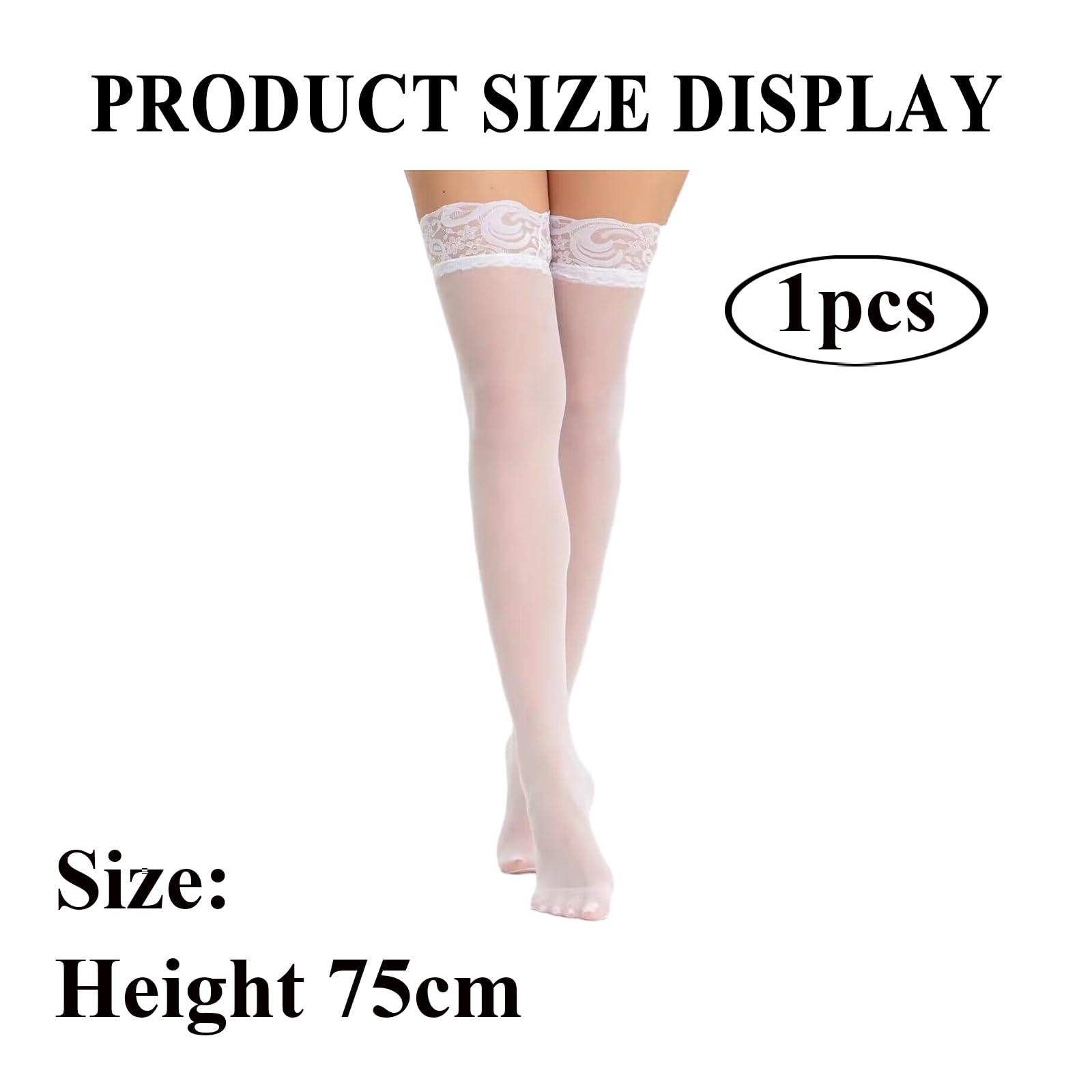 Sexy Women's Thigh High Stockings - Lace Top Socks for Heels, Anti-Slip Long Socks, Fashionable Legwear for Cheerleaders & Crossdressers - Perfect for Cosplay, Date Nights & Special Occasions