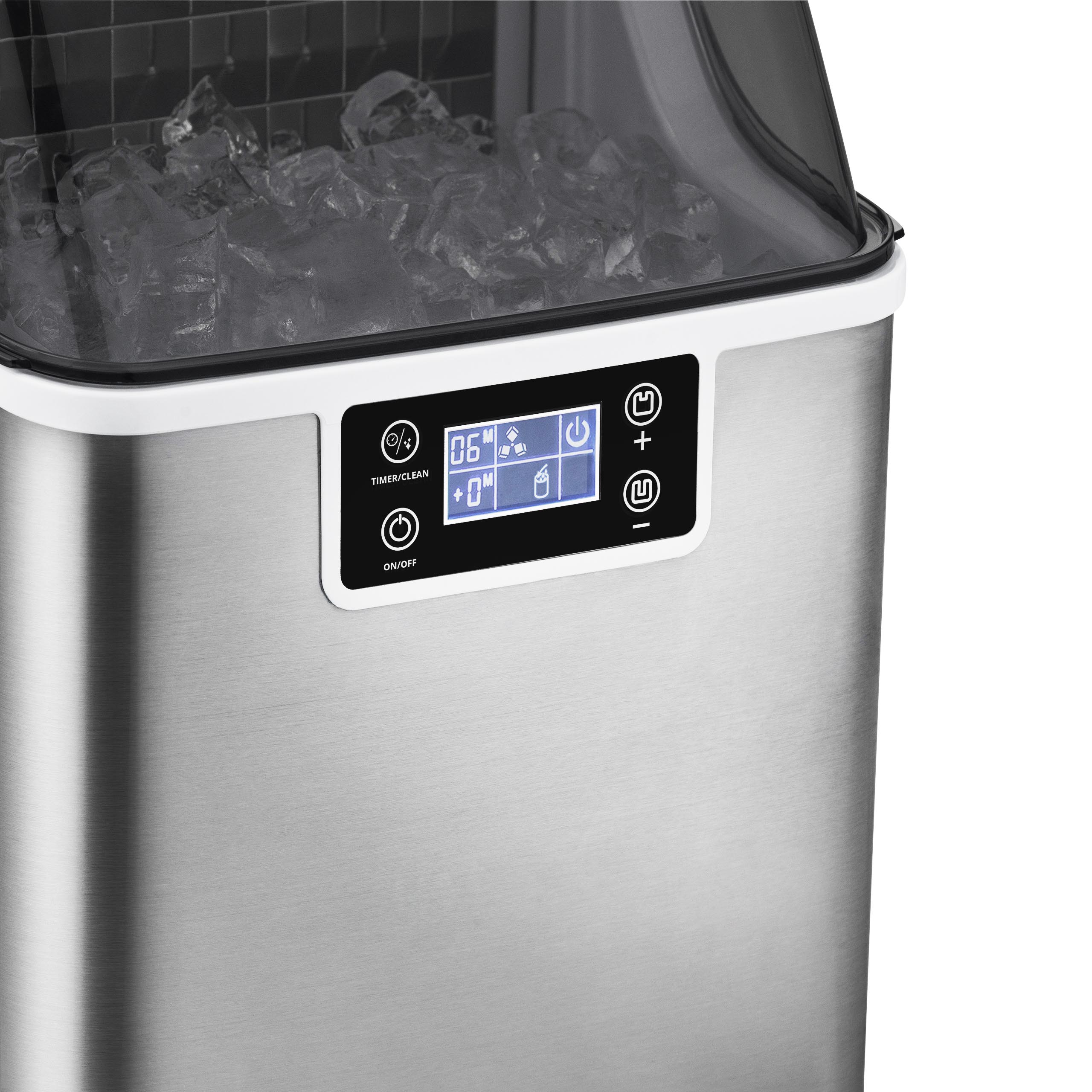 Newair® Stainless Steel Countertop Ice Maker - 45 lbs/Day, Produces Clear Ice Cubes for Cocktails, Beverages, and Home Use