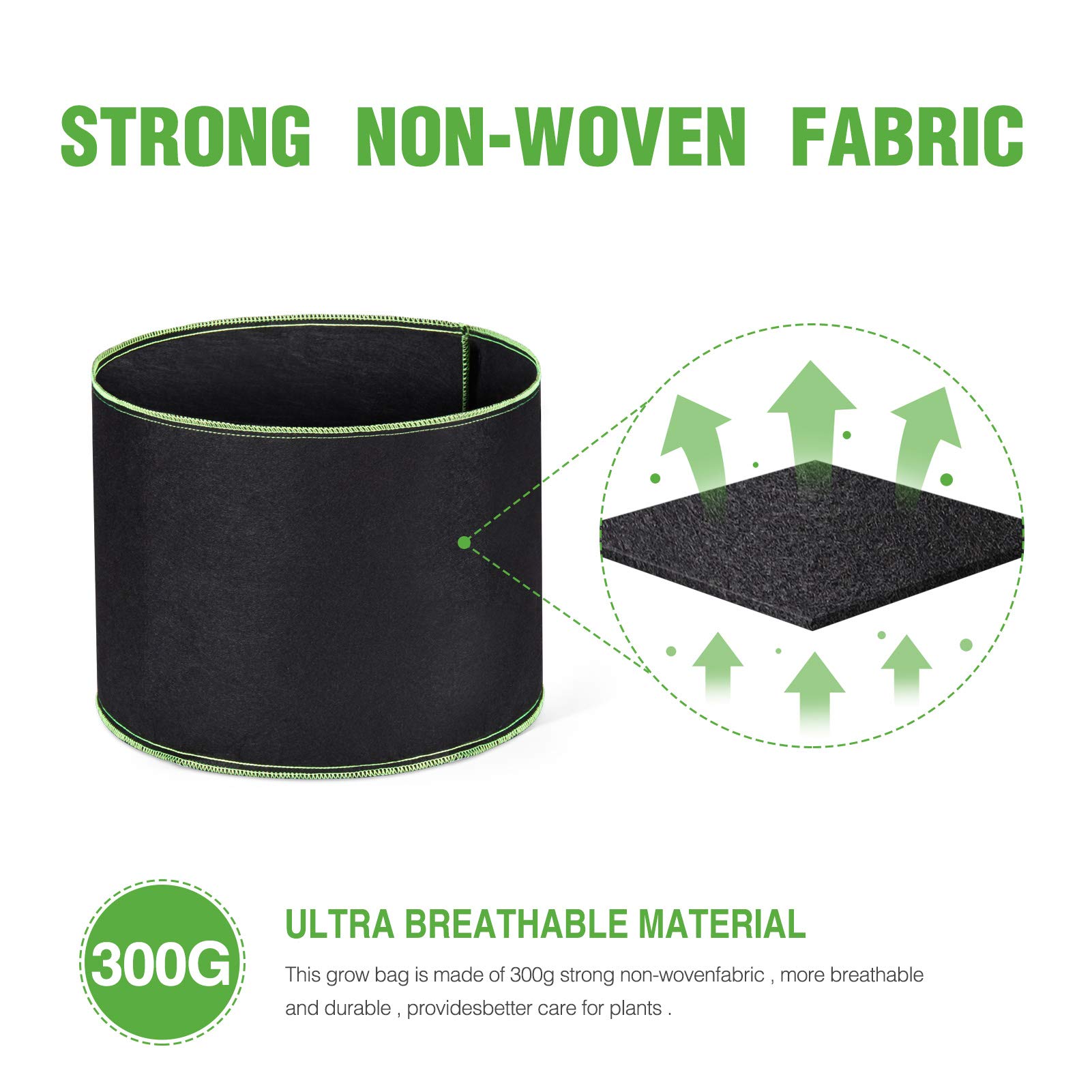 3-Pack 7 Gallon Plant Grow Bags - Thick Aeration Non-Woven Fabric Pots for Flowers, Vegetables & Plants - Durable Garden Containers (Black) - Perfect for Indoor/Outdoor Gardening, Balcony Planting & Urban Farming