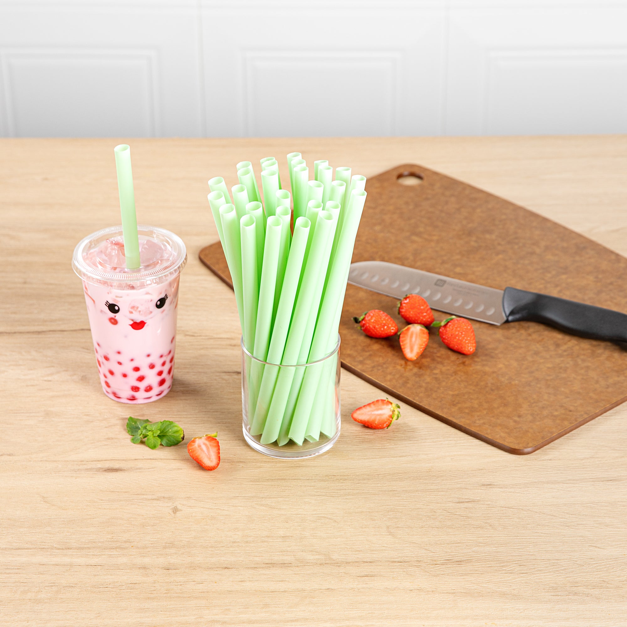 Eco-Friendly Extra Wide Boba Straws - 1000 Count Box | Compostable PLA Plastic, Pointed Tip | Perfect for Bubble Tea, Smoothies & Cold Drinks