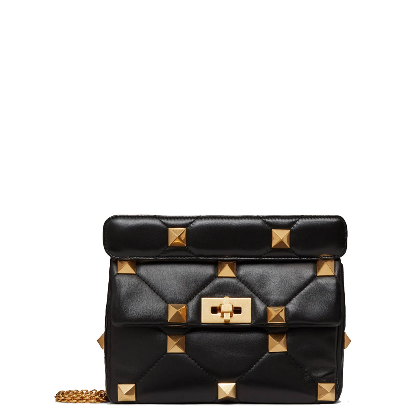 Roman Stud Medium Shoulder Bag - Stylish Black Leather Crossbody Purse for Women | Perfect for Work, Travel & Everyday Use
