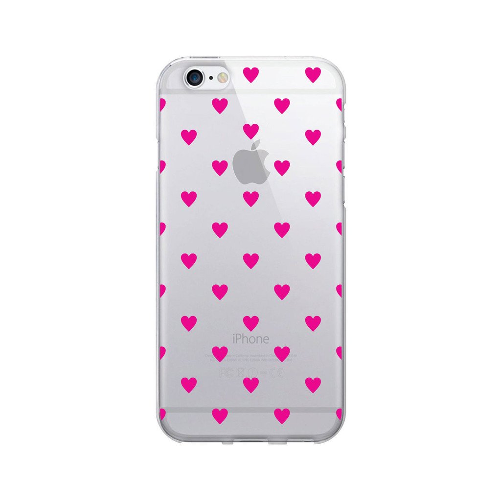 OTM Essentials Dotty Hearts Clear iPhone 7 Case - Trendy Protective Cover for Women & Girls, Perfect for Everyday Use, School, Work & Travel