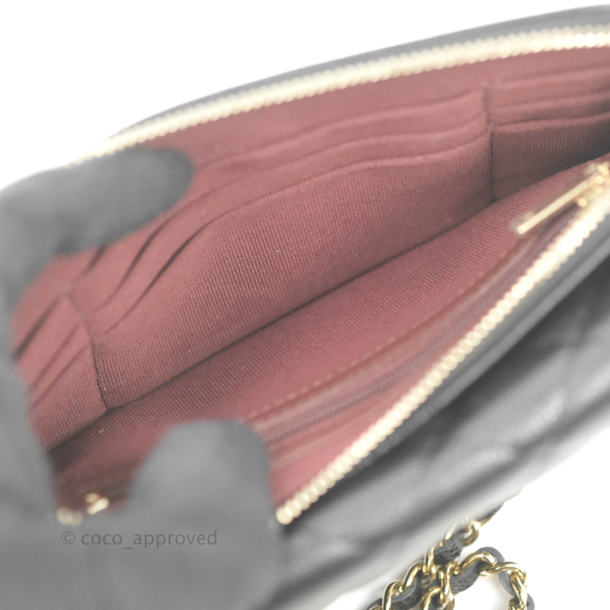 Chanel Classic Flap Phone Holder With Chain - Black Caviar Leather & Gold Hardware 22A - Luxury Phone Crossbody Bag for Women, Perfect for Parties & Daily Use