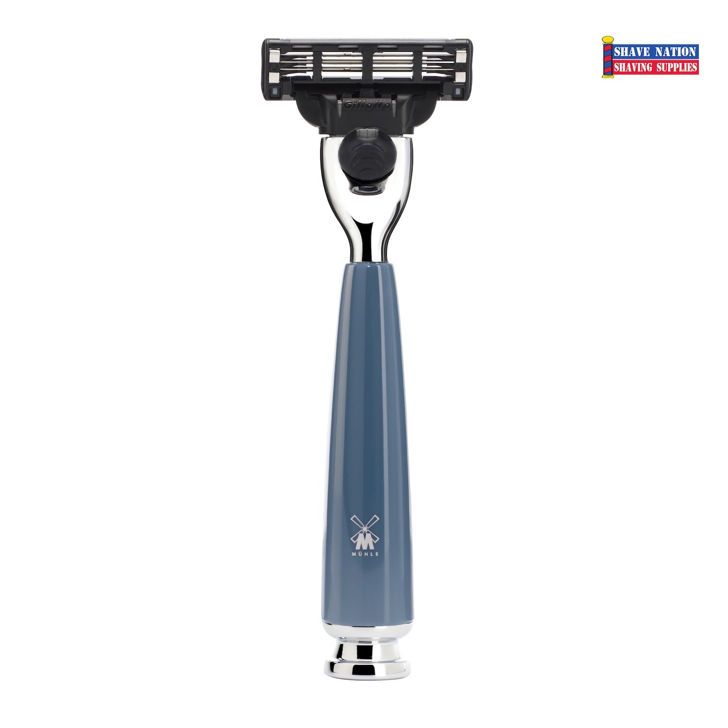 Mühle RYTMO Petrol Blue Mach3 Razor for Men - Premium Safety Razor for Smooth Shaving - Perfect for Travel & Daily Grooming