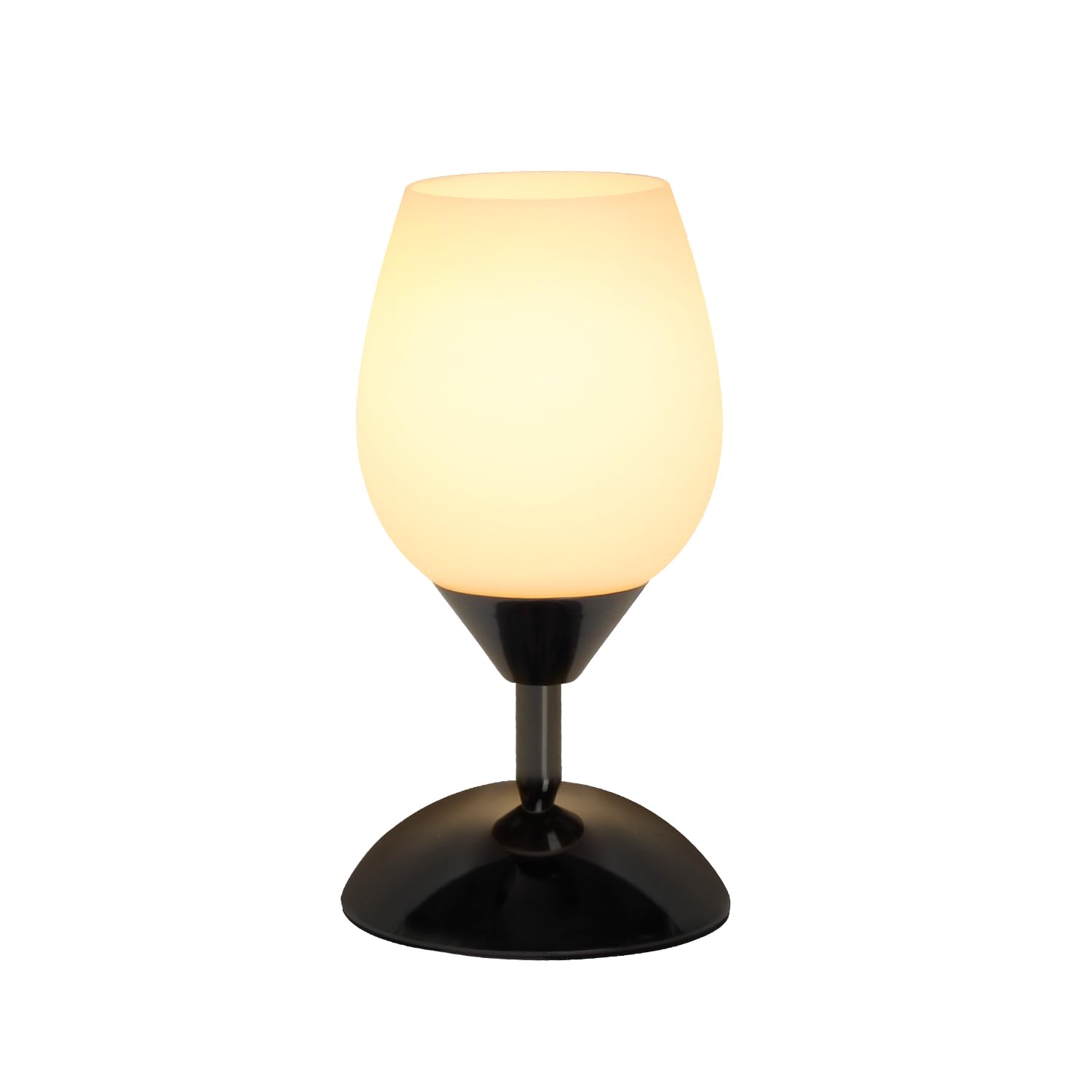 Boncoo Touch Control Dimmable Table Lamp with Opal Glass Shade - Modern Nightstand Lamp for Bedroom & Living Room, Includes E12 Bulb | Perfect for Reading, Relaxing & Creating Cozy Ambiance