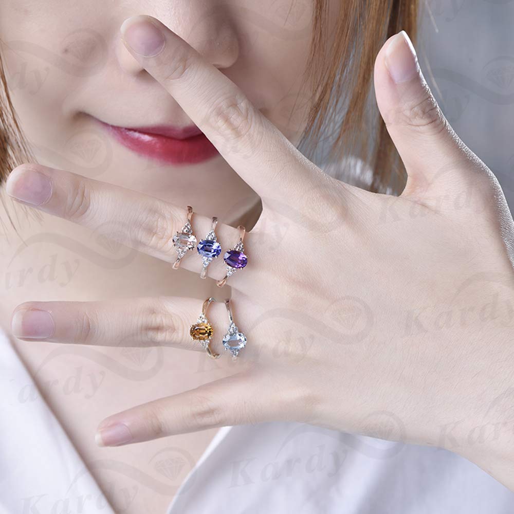 14K White, Rose & Yellow Gold Women's Rings with Natural Aquamarine, Amethyst, Tanzanite, Morganite & Citrine Gemstones | Elegant Jewelry for Weddings, Anniversaries & Special Occasions