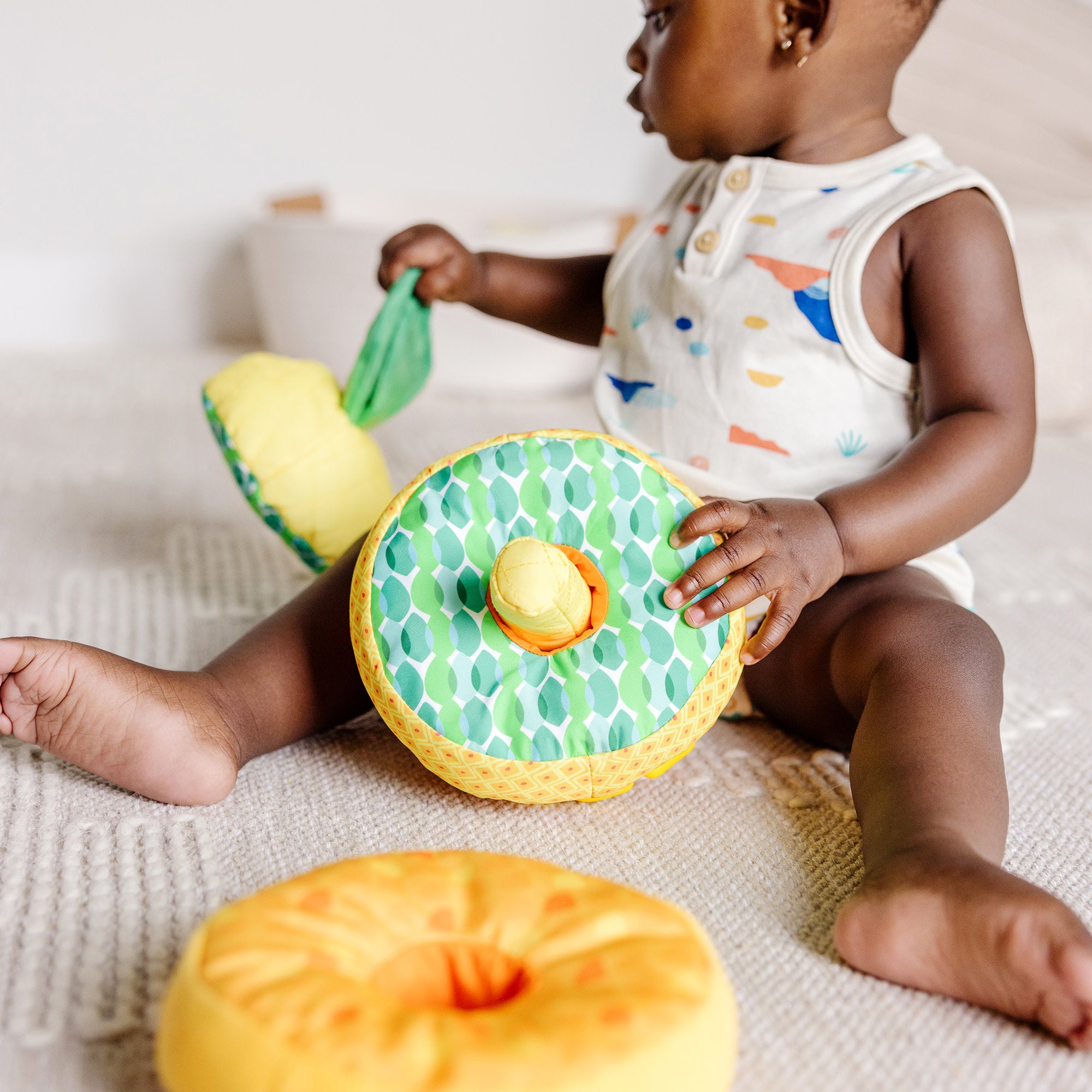 Pineapple Soft Stacker Toy - Safe & Fun Stacking Blocks for Toddlers - Perfect for Early Learning, Sensory Play & Nursery Decor
