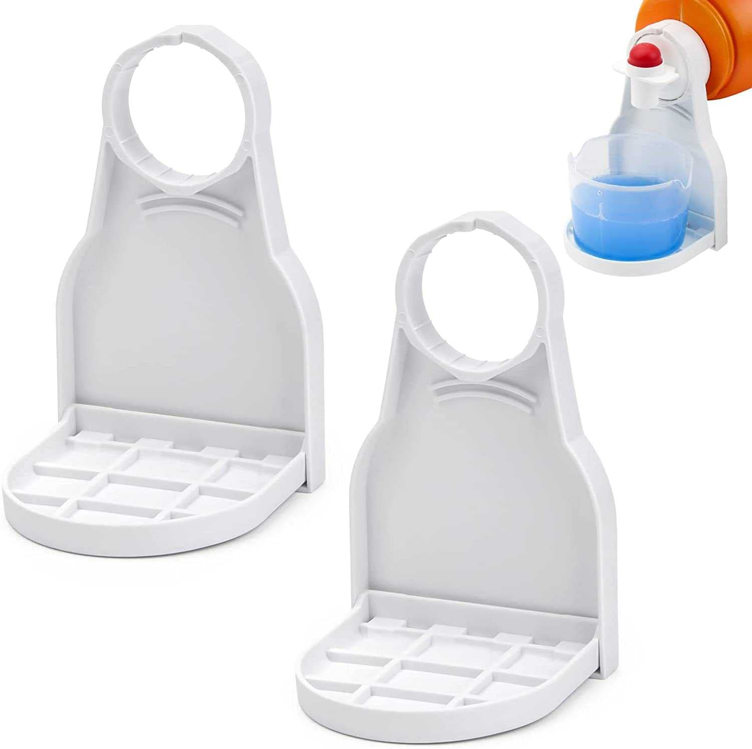 Gigesute 2-Pack Laundry Detergent Cup Holder - Drip Catcher & Fabric Softener Organizer - No Mess No Leak - Perfect for Washing Machines & Laundry Rooms