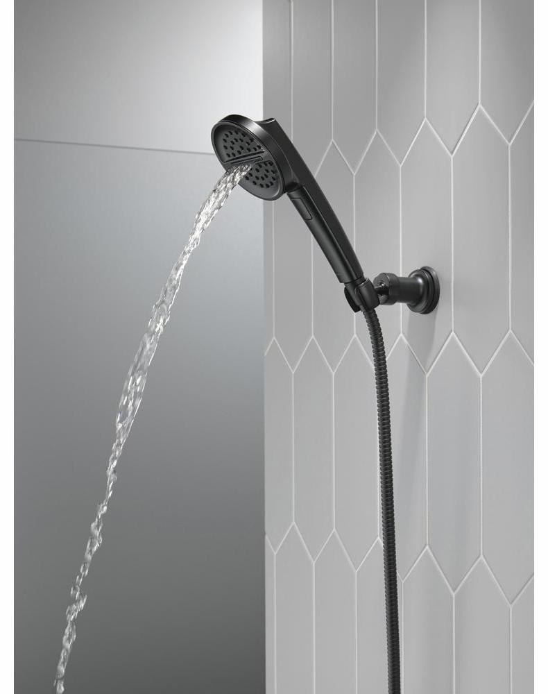Delta Matte Black 3-Setting Wall Mount Hand Shower 55386 BL - Perfect for Bathroom, Spa & Relaxation
