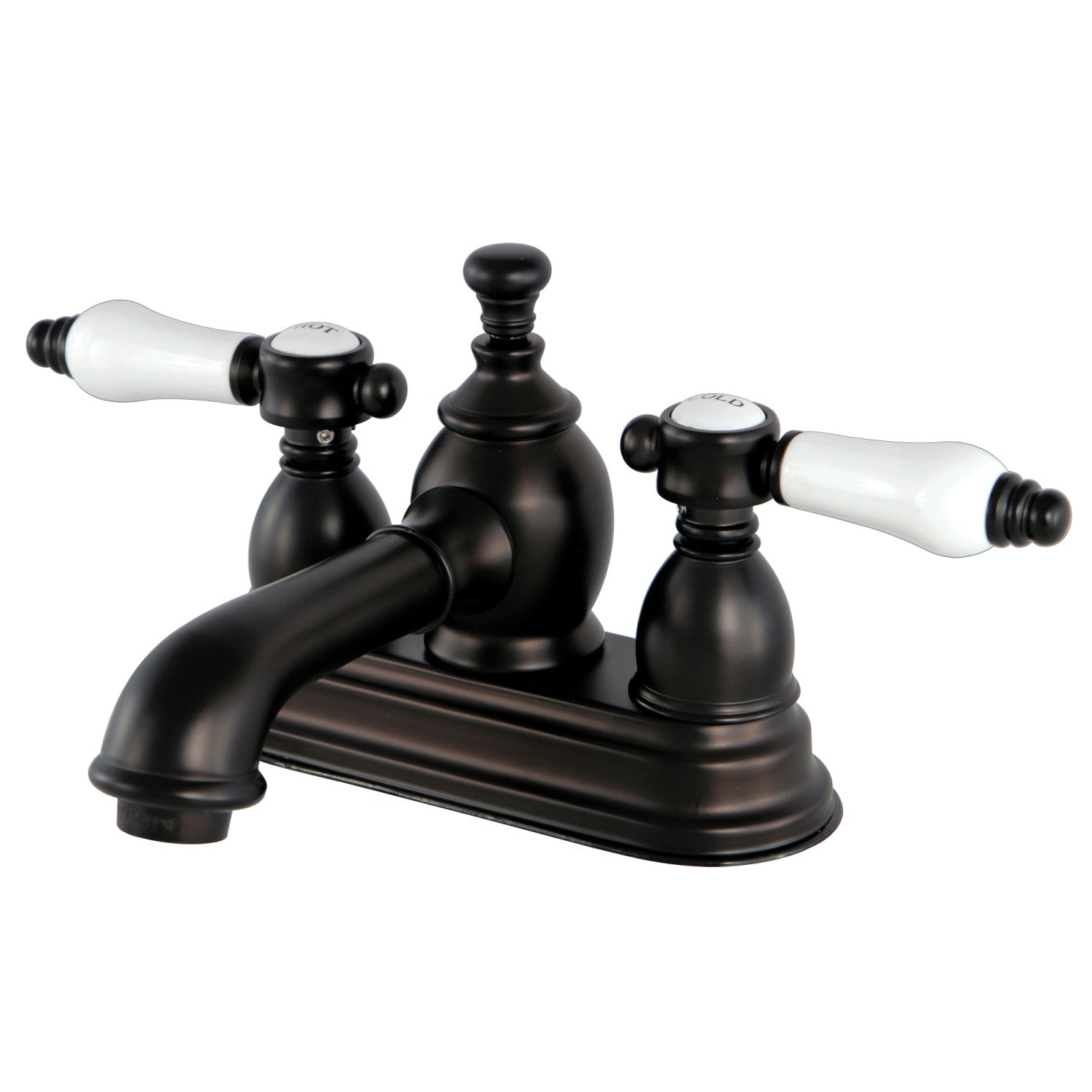 Bel Air KS7005BPL Oil Rubbed Bronze 4-Inch Centerset Bathroom Faucet - Double Handle 3-Hole Deck Mount with Brass Pop-Up Drain - Perfect for Modern Bathroom Vanities and Powder Rooms