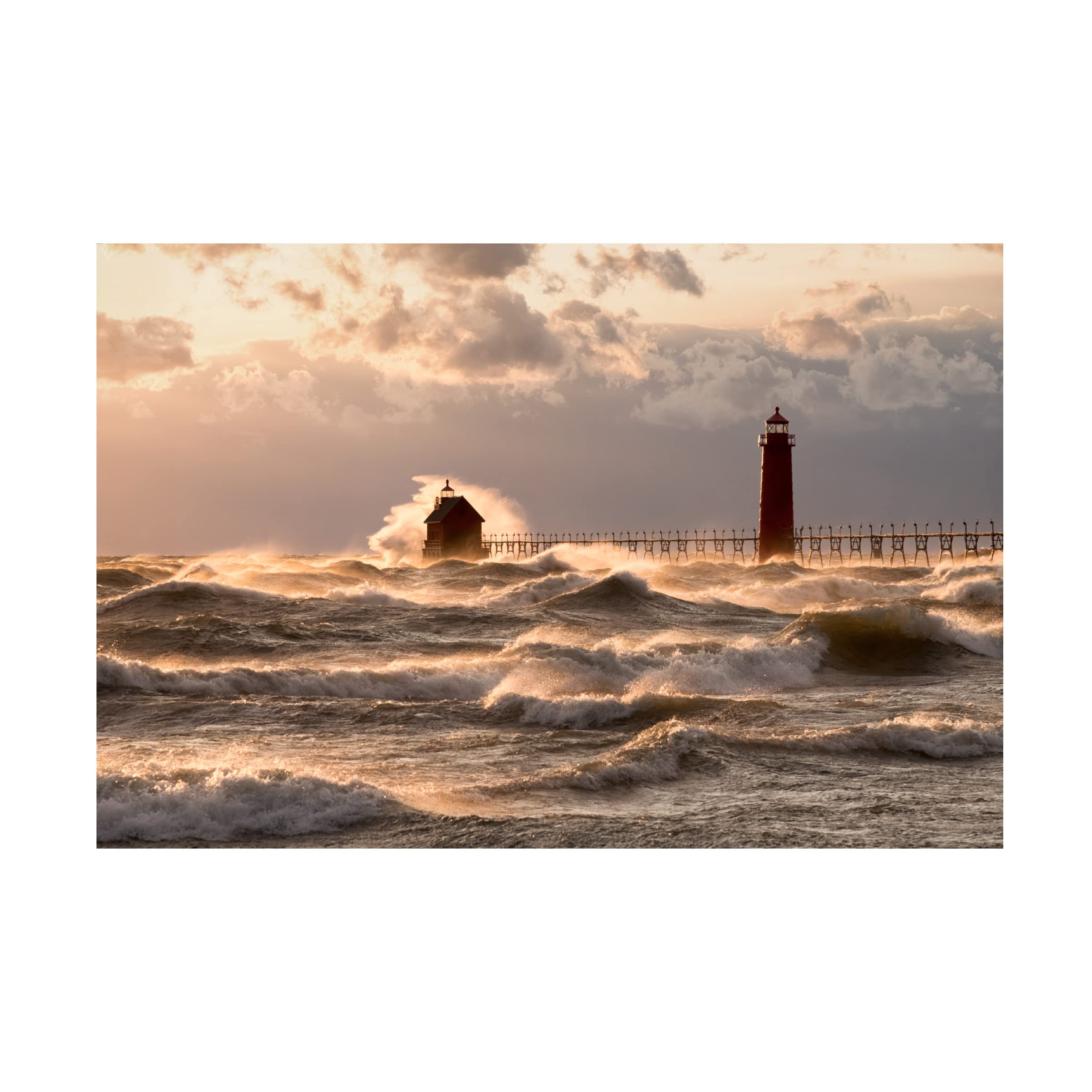 Trademark Fine Art 'Raging Lake' Canvas Wall Art Print by Alex Li - Stunning Nature Landscape Painting for Living Room, Bedroom & Office Decor