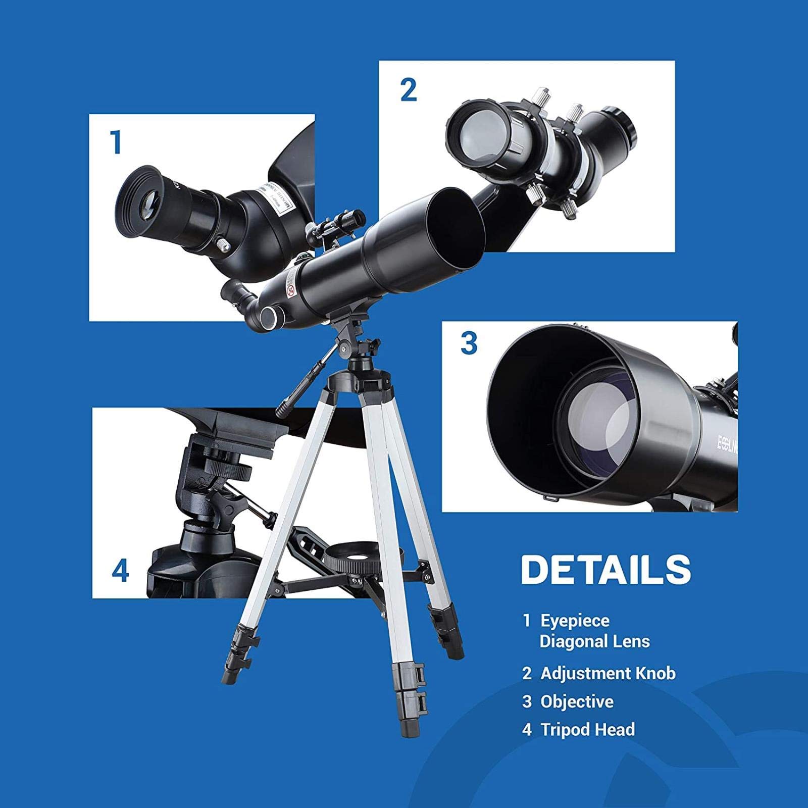 16-133X High Power Binoculars & Astronomical Telescope with Tripod Stand | Portable Monocular for Moon Watching, Stargazing, Birding | Includes Phone Adapter & Carrying Bag for Indoor/Outdoor Adventures