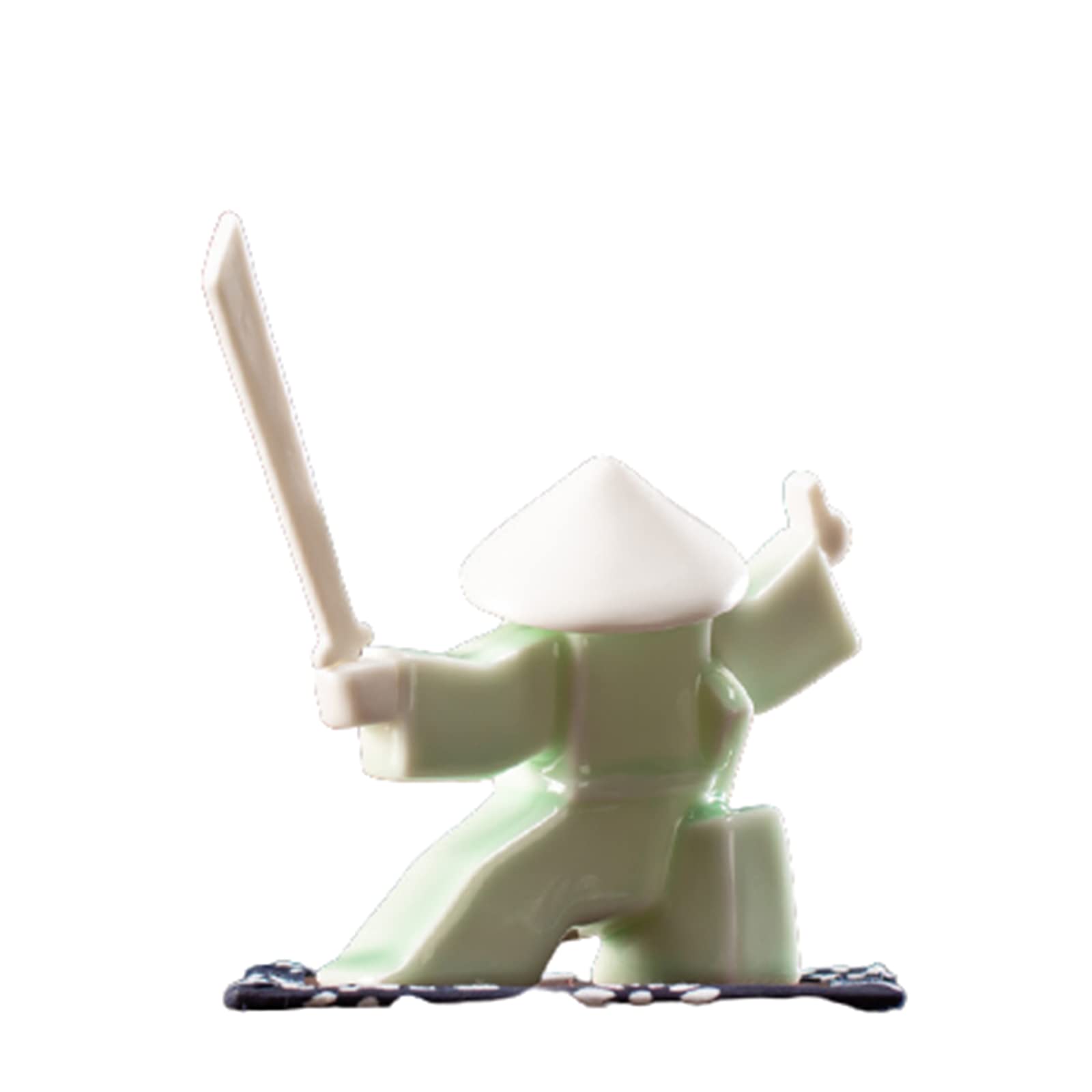 Handmade Samurai Knight Ceramic Incense Holder - Aromatherapy Stick Burner for Home & Office Decor, Meditation & Zen Spaces (Green)