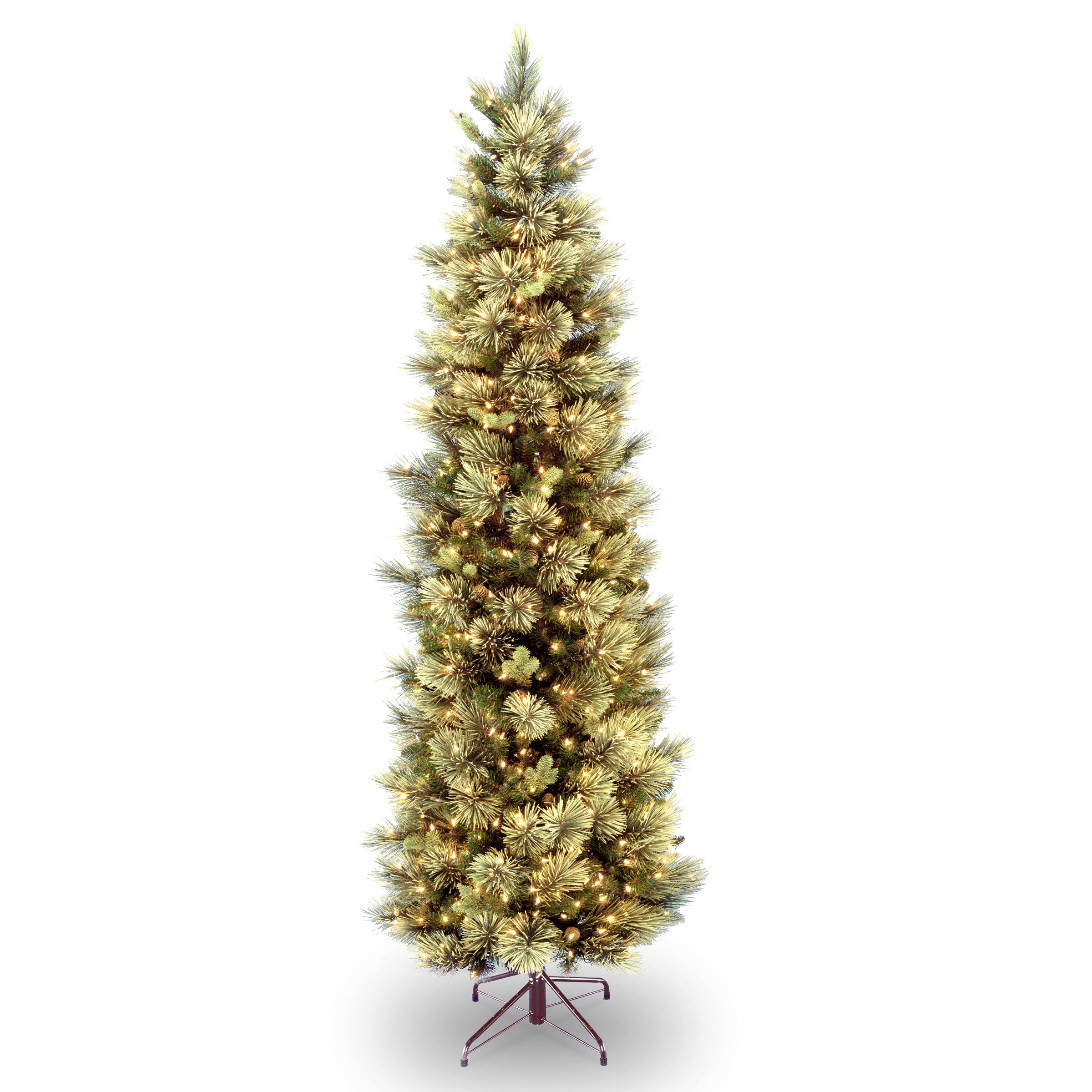 7 ft. Pre-Lit Carolina Pine Slim Artificial Christmas Tree with Clear Lights - Perfect for Small Spaces, Apartments & Holiday Decor