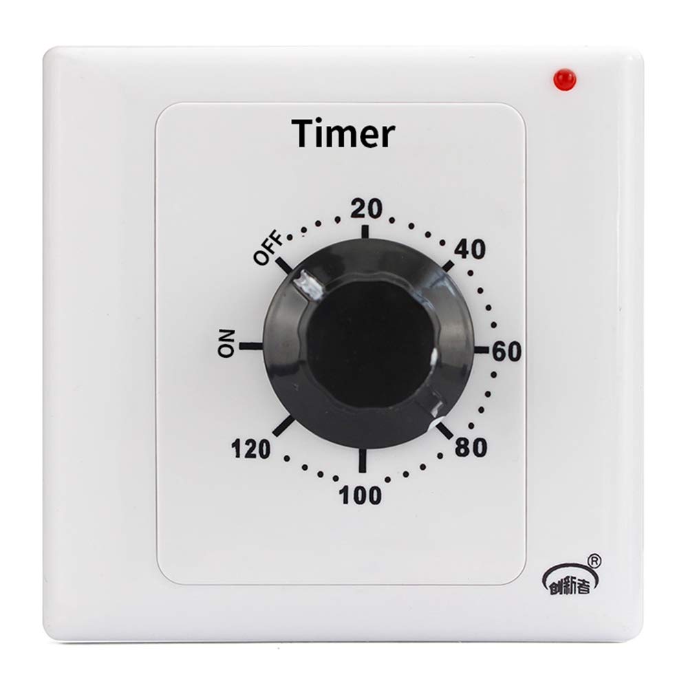 Spring Loaded Mechanical Timer Switch for Water Pump - 120 Minute Countdown Wall Switch (15A, 220V AC) | Perfect for Irrigation Systems & Home Appliances