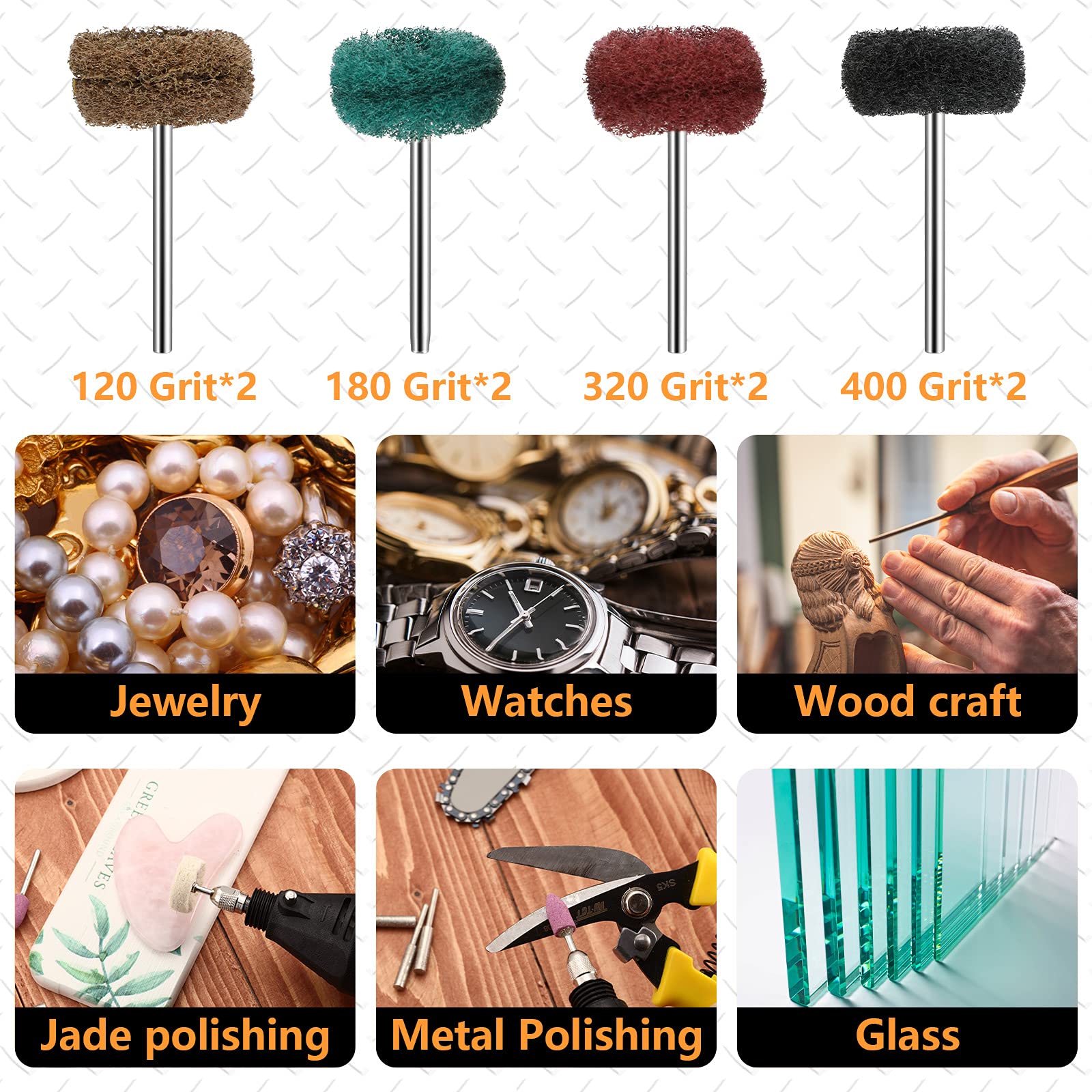 58-Piece Buffing Wheel Kit for Drill & Rotary Tools - Mini Polishing Buffer Wheels for Jewelry, Watches & Metal - Abrasive Buffing Set for DIY, Crafts & Professional Use