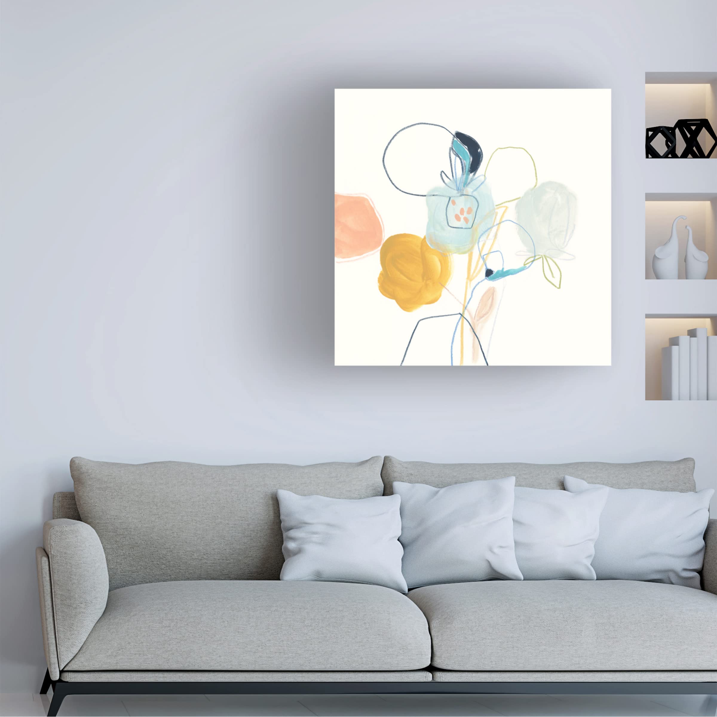 Trademark Fine Art 'Contour Garden IV' Canvas Wall Art by June Erica Vess - 35x35 Inches Modern Home Decor for Living Room, Bedroom & Office