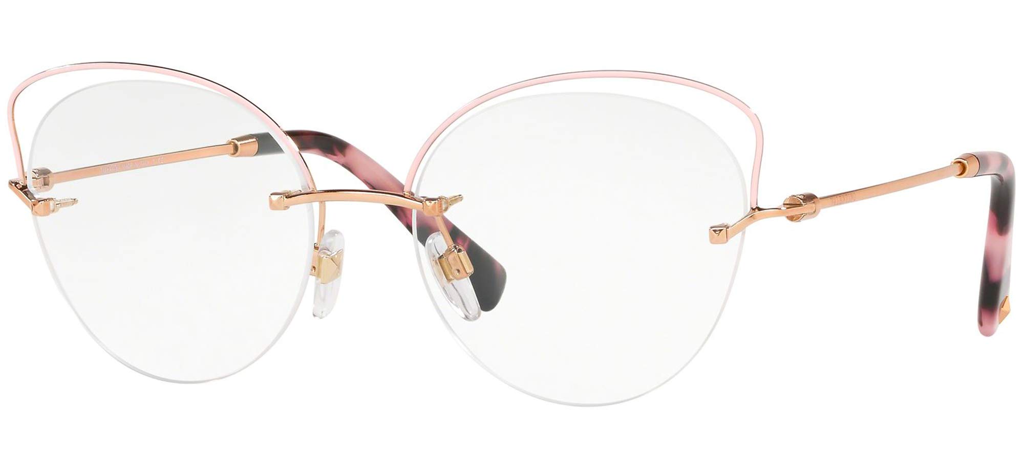 Valentino VA 1015 3030 Rose Gold Pink Eyeglasses - Stylish Women's Fashion Frames for Work, Reading & Everyday Wear