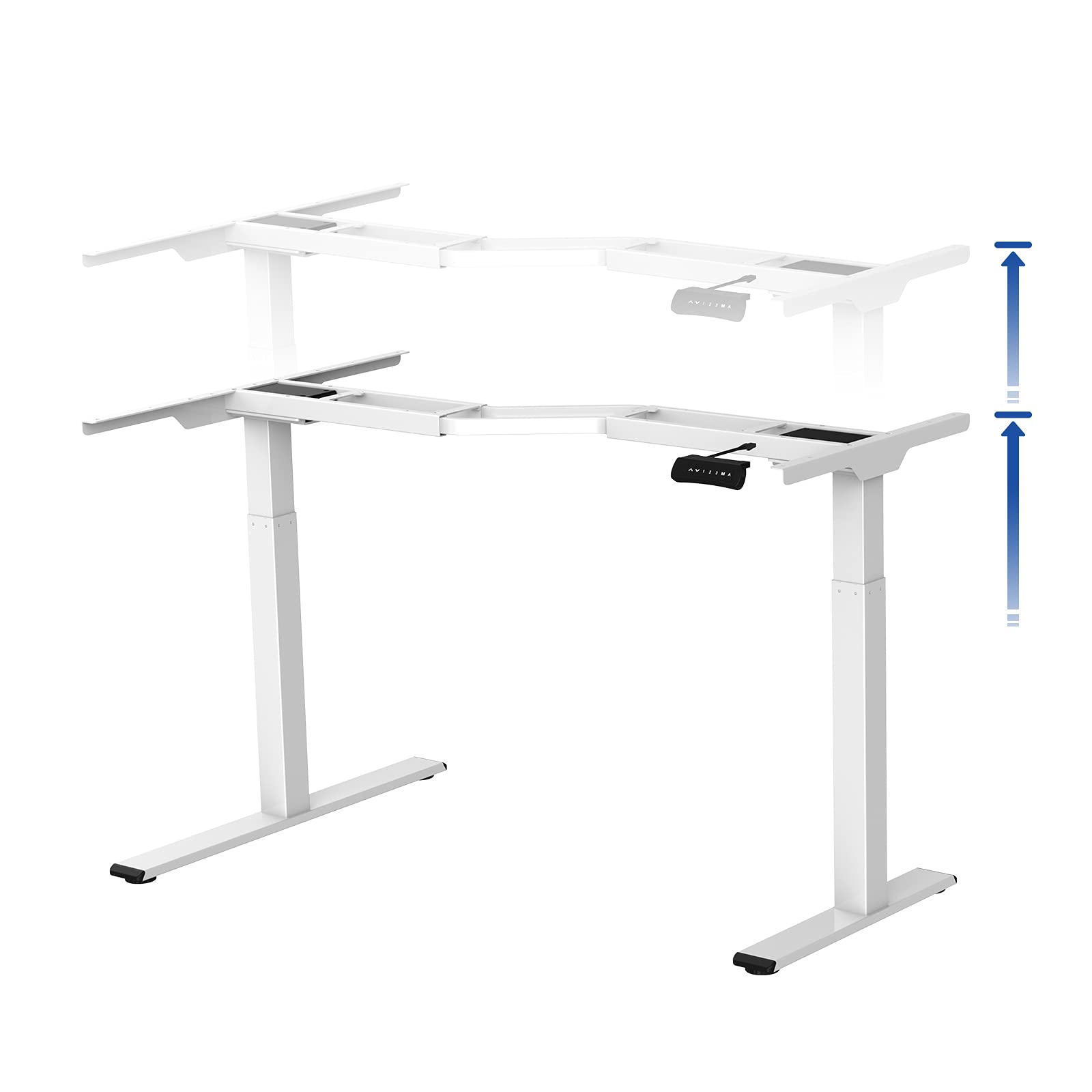 FlexiSpot Electric Standing Desk - Dual Motor L-Shaped Adjustable Height Computer Desk for Home Office, Sit Stand Workstation (White Frame) - Perfect for Small Spaces & Ergonomic Workspaces