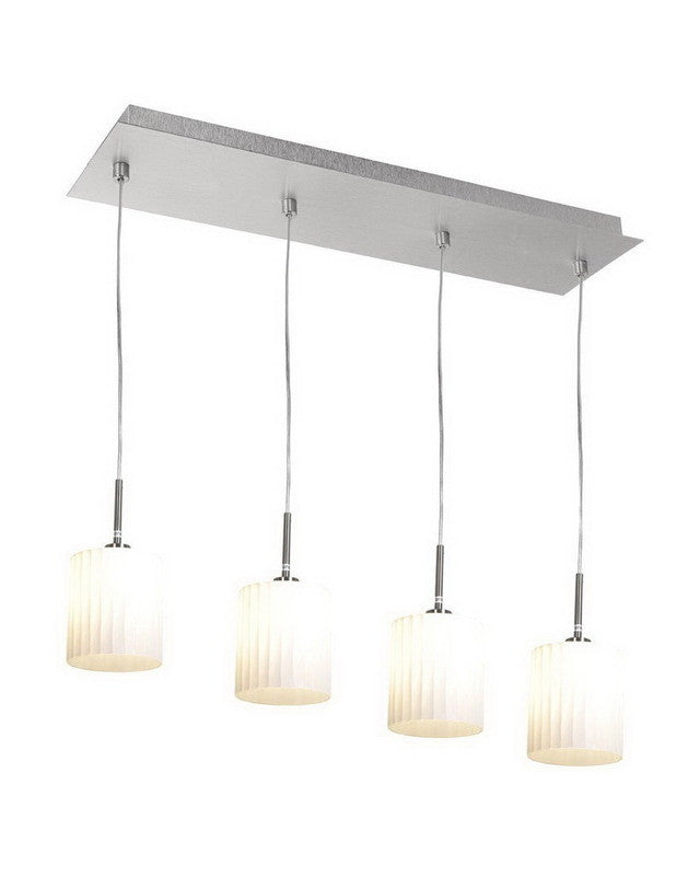 Access Lighting 50964 BSWH 4-Light Modern Pendant Chandelier - Brushed Steel Finish - Perfect for Dining Room, Kitchen Island & Entryway Lighting