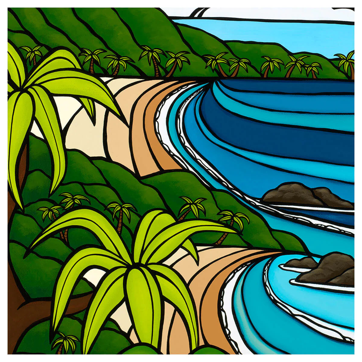 Heather Brown Limited Edition Giclee Print - Outer Island Paradise Hawaiian Beach Art for Home & Office Wall Decor