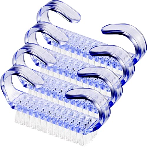 Trendy Club 4-Piece Nail Brush Set with Handle - Professional Manicure & Pedicure Tools for Salon, Home Spa, and DIY Nail Care