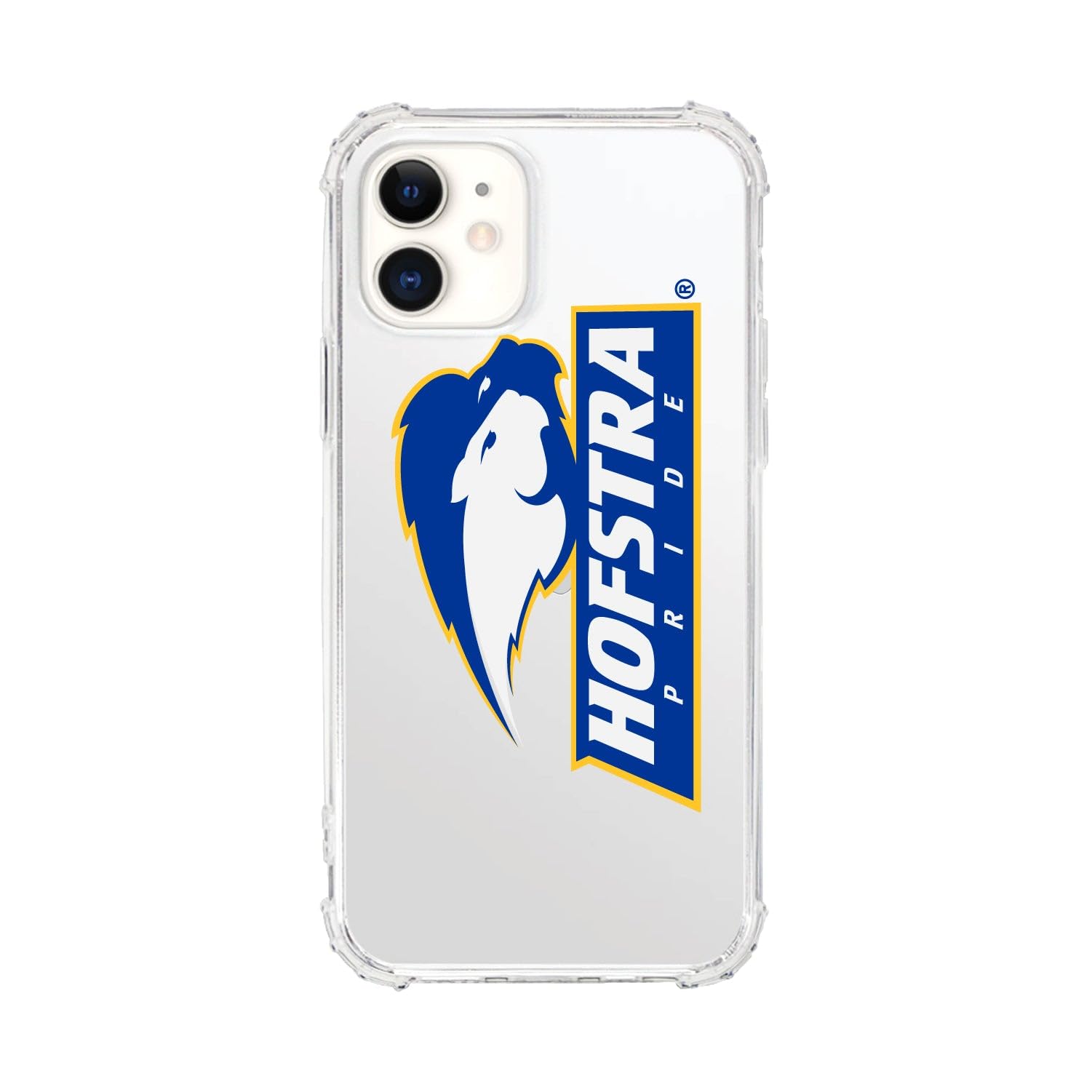 OTM Essentials Durable Phone Case for iPhone 13 Pro Max - Shockproof Protective Cover with Tough Edge, Hofstra University Classic White Design - Perfect for School, Work & Everyday Use