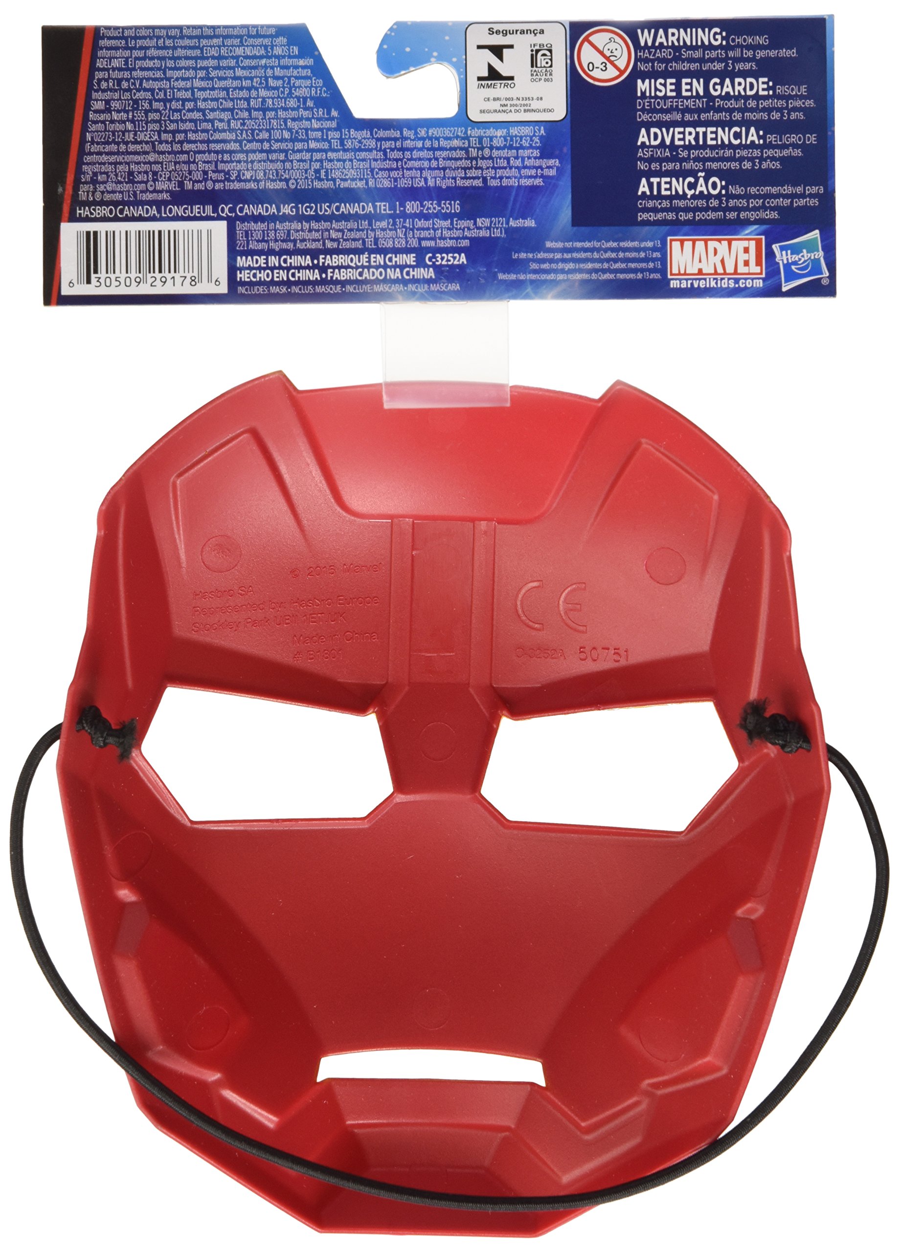 Marvel Iron Man Basic Face Mask - Superhero Cosplay, Halloween Costume, Comic-Con Accessory for Kids & Adults
