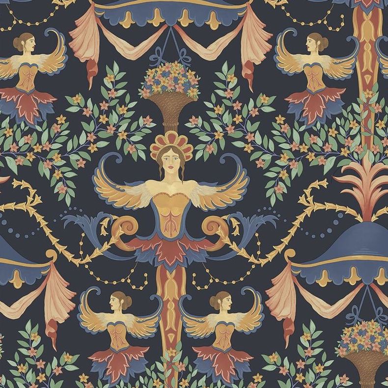 Chamber Angels D,Rd&Mgd/I Novelty Cole & Son Wallpaper - Vintage Floral Wallpaper for Living Room & Bedroom Decor - Perfect for Home Interior Design & Accent Walls
