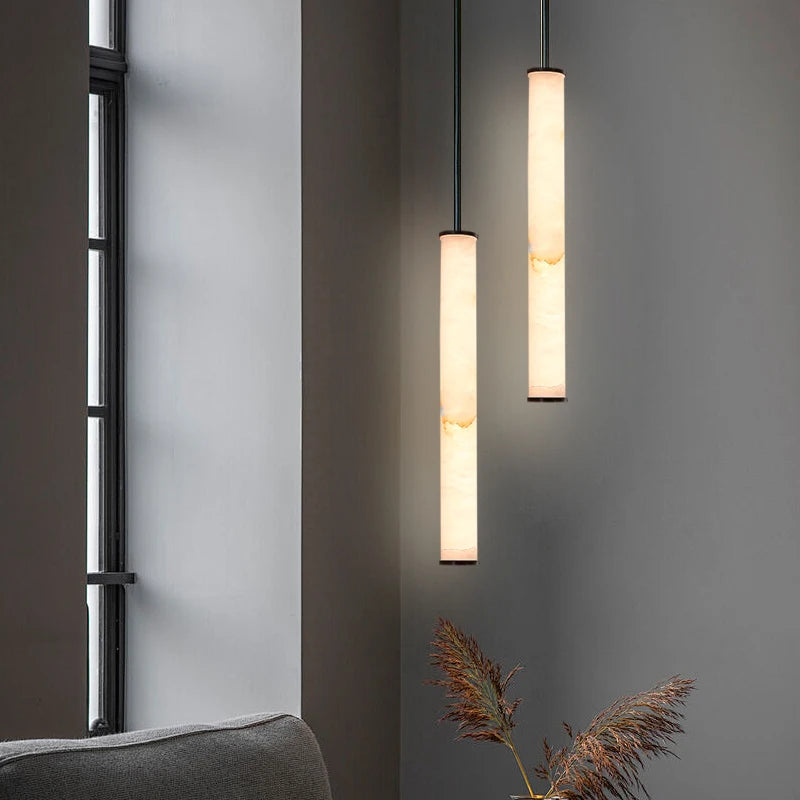 Vireo Modern Marble Pendant Light Fixture - Elegant Hanging Chandelier for Dining Room, Kitchen Island, Living Room & Bedroom Decor