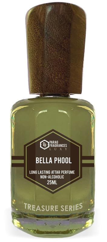 Parag Fragrances Bella Phool Attar 25ml - Natural Long-Lasting Perfume Oil for Men | Treasure Series | Alcohol-Free Ittar for Worship, Pooja & Daily Wear | Premium Arabian Fragrance Oil for Spiritual & Personal Use