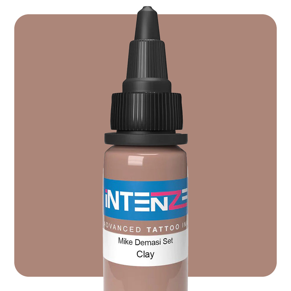 Premium Intenze Tattoo Ink - Mike Demasi Series Clay Color - 1oz Bottle for Professional Tattoo Artists & Body Art Enthusiasts - Perfect for Realism, Portraits & Traditional Tattoo Styles