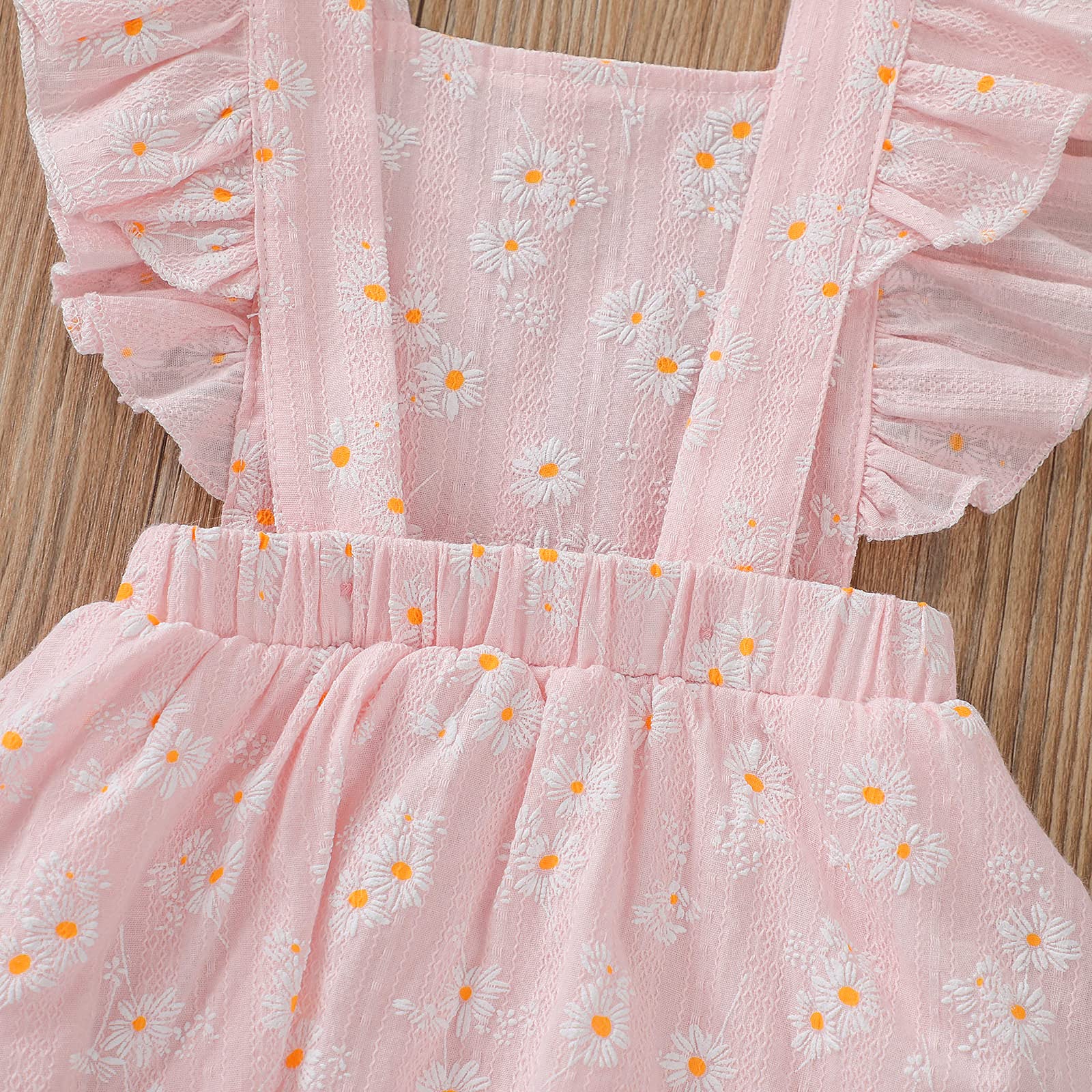 Newborn Baby Girl Clothes - Daisy Print Romper Dress with Flutter Sleeves | One-Piece Jumpsuit & Headband Set | Perfect for Summer Outfits, Photo Shoots & Special Occasions