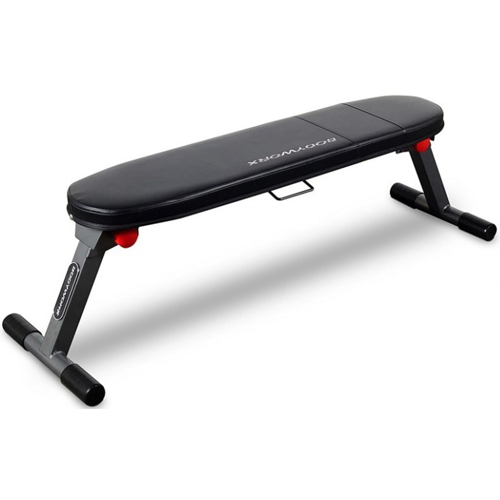 BODYWORX C412 Foldable Flat Bench for Home Gym - Adjustable Weight Bench for Full Body Workout, Strength Training & Exercise - Perfect for Small Spaces & Home Fitness