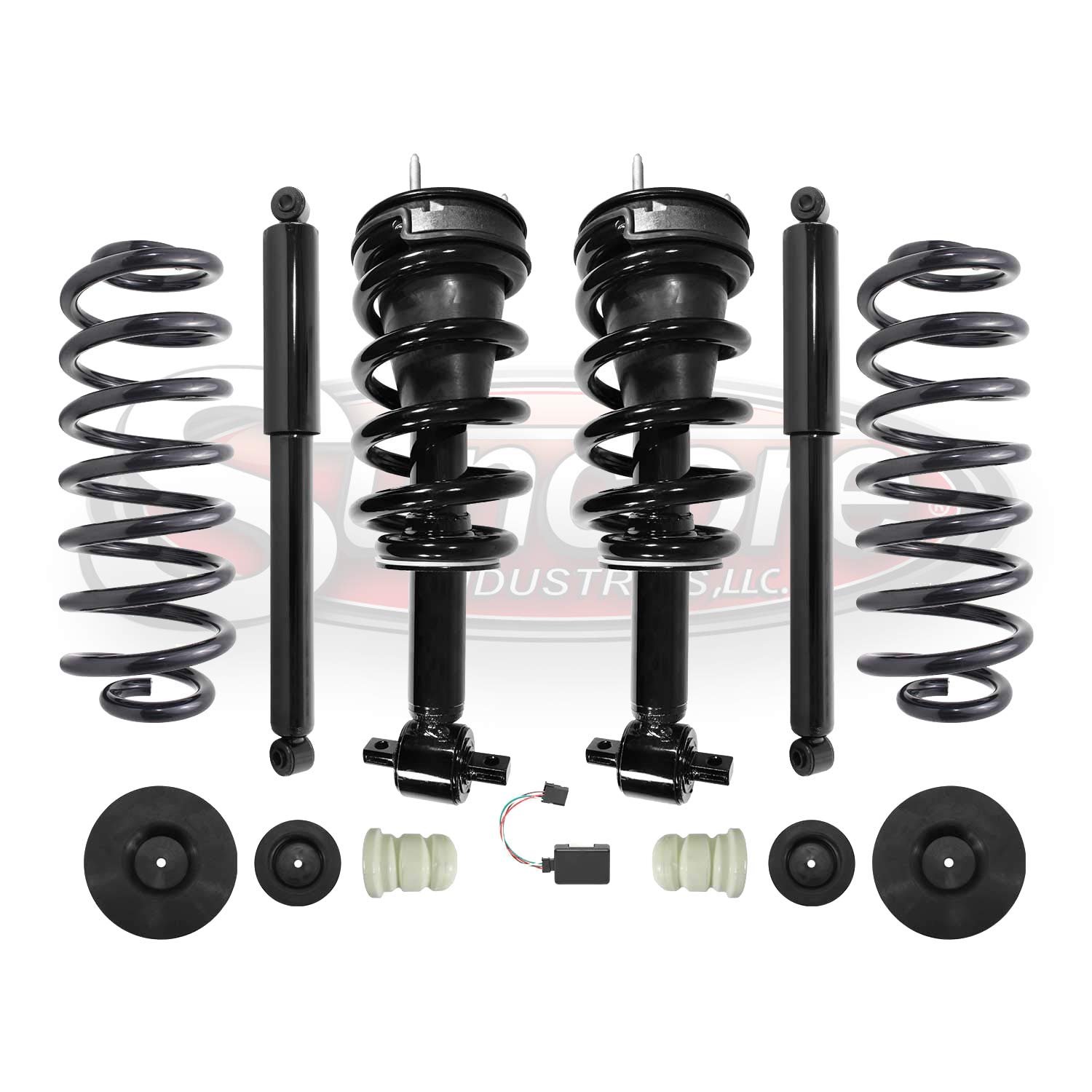 Air Ride Suspension Conversion Kit - Front Struts & Rear Shocks with Coil Springs for 2007-2013 Chevrolet Avalanche - Perfect for Smooth Rides & Enhanced Vehicle Performance