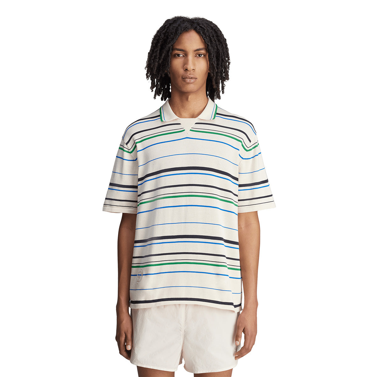 Wales Bonner Knit Polo Shirt - Wonder White | Premium Cotton Men's Casual Top for Summer & Spring | Perfect for Streetwear, Office & Weekend Outfits