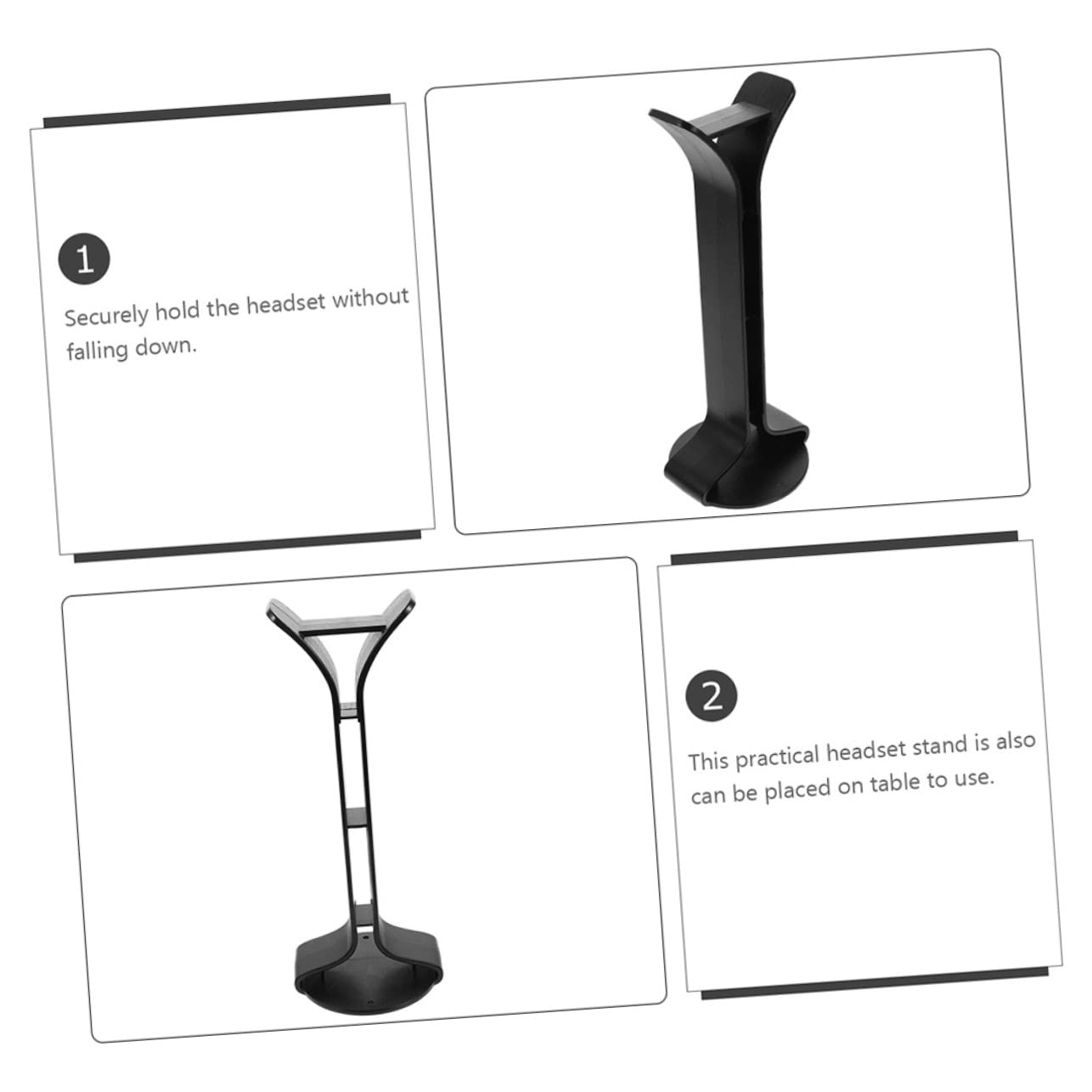 Angoily 2 Pack Wooden Headphone Stand - Adjustable Headset Holder with Non-Slip Base for Desk, Gaming Setup, Office & Home Organization - Perfect for Headphones, Headsets, Earbuds & Audio Accessories