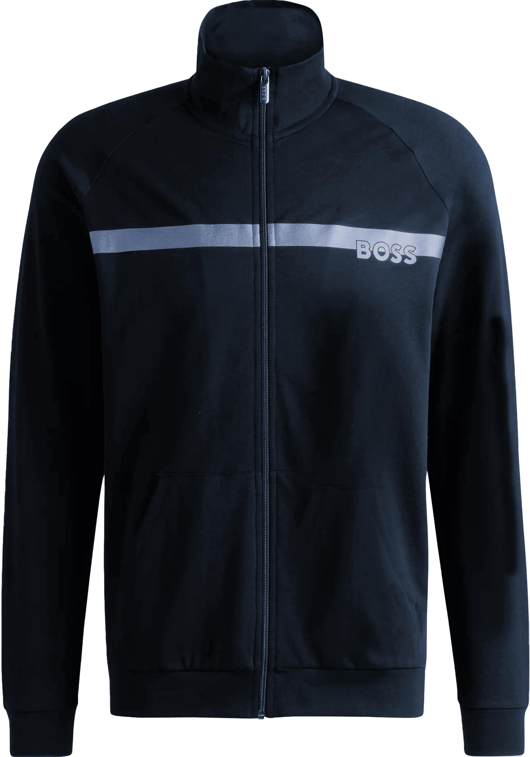 Hugo Boss Men's Navy Blue Contemporary Zip-Up Track Jacket Sweatshirt - AS1 Alpha Fit (Sizes 2X, XXL) - Casual Athletic Wear for Gym, Running & Street Style