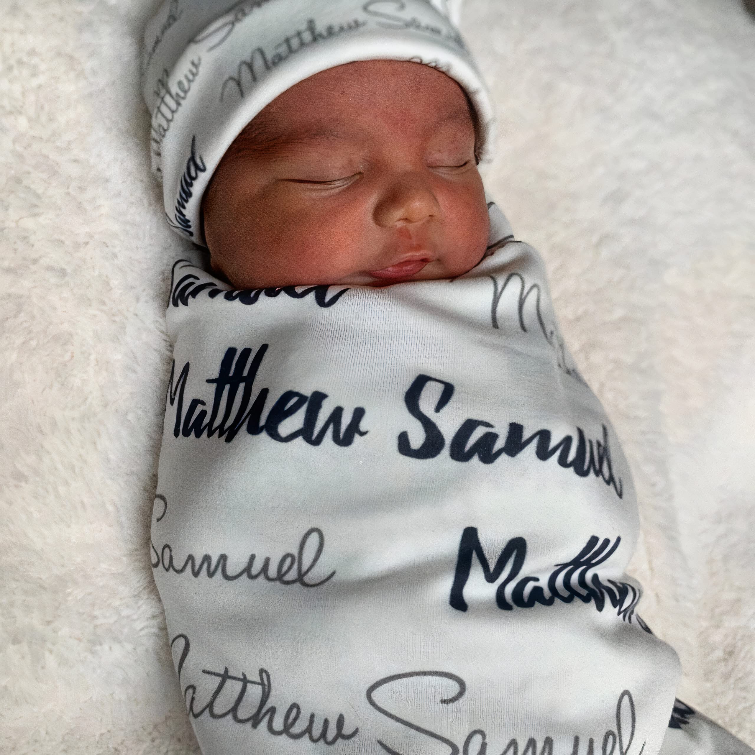 Personalized Baby Blanket with Name - Custom Monogrammed Newborn Blanket for Boys & Girls - Soft & Cozy Gift for Baby Showers, Christenings, and Nursery Decor