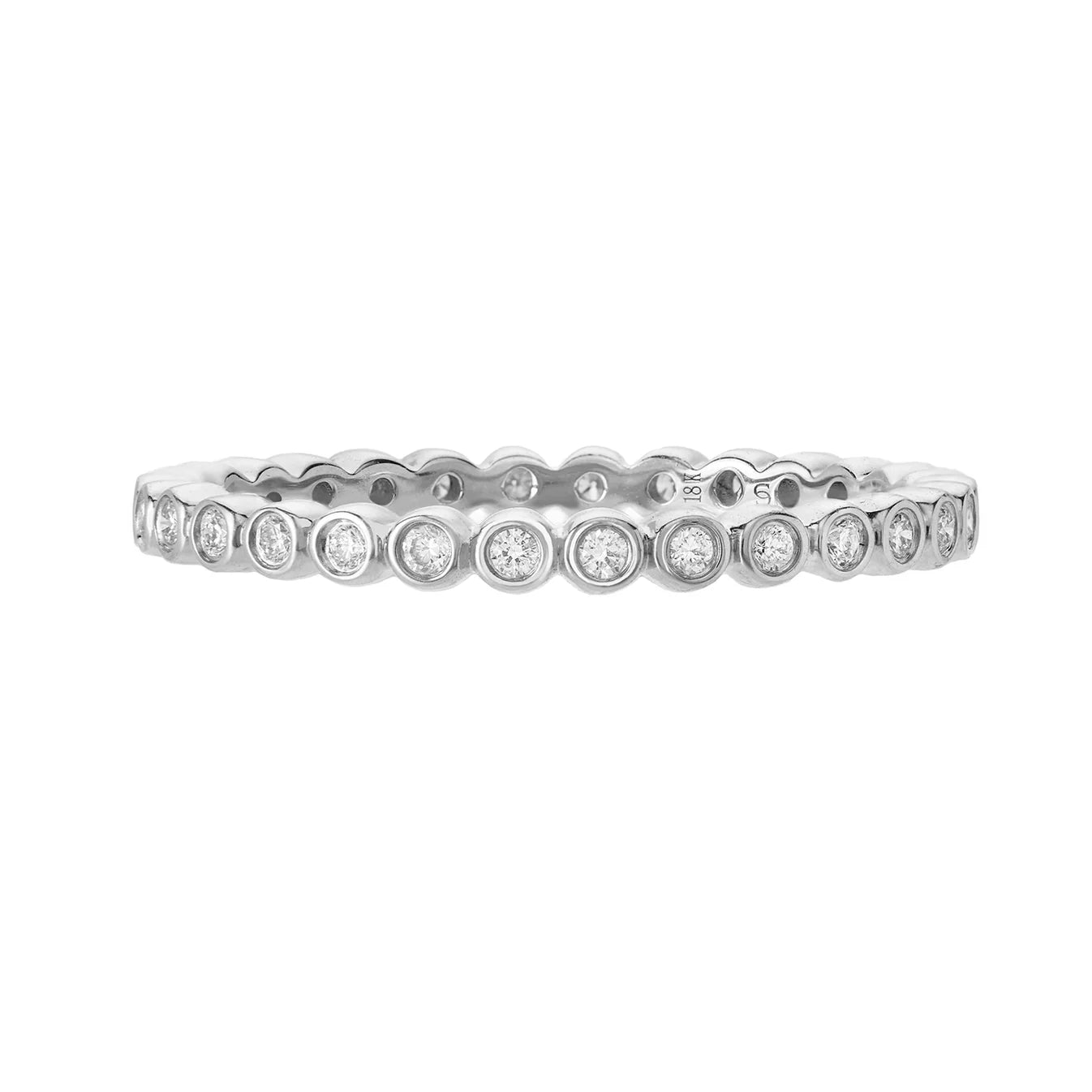 Sethi Couture Mini Bezel Set Diamond Band Ring - 14K Gold Dainty Stackable Wedding Band for Women | Perfect for Engagement, Anniversary & Everyday Elegance