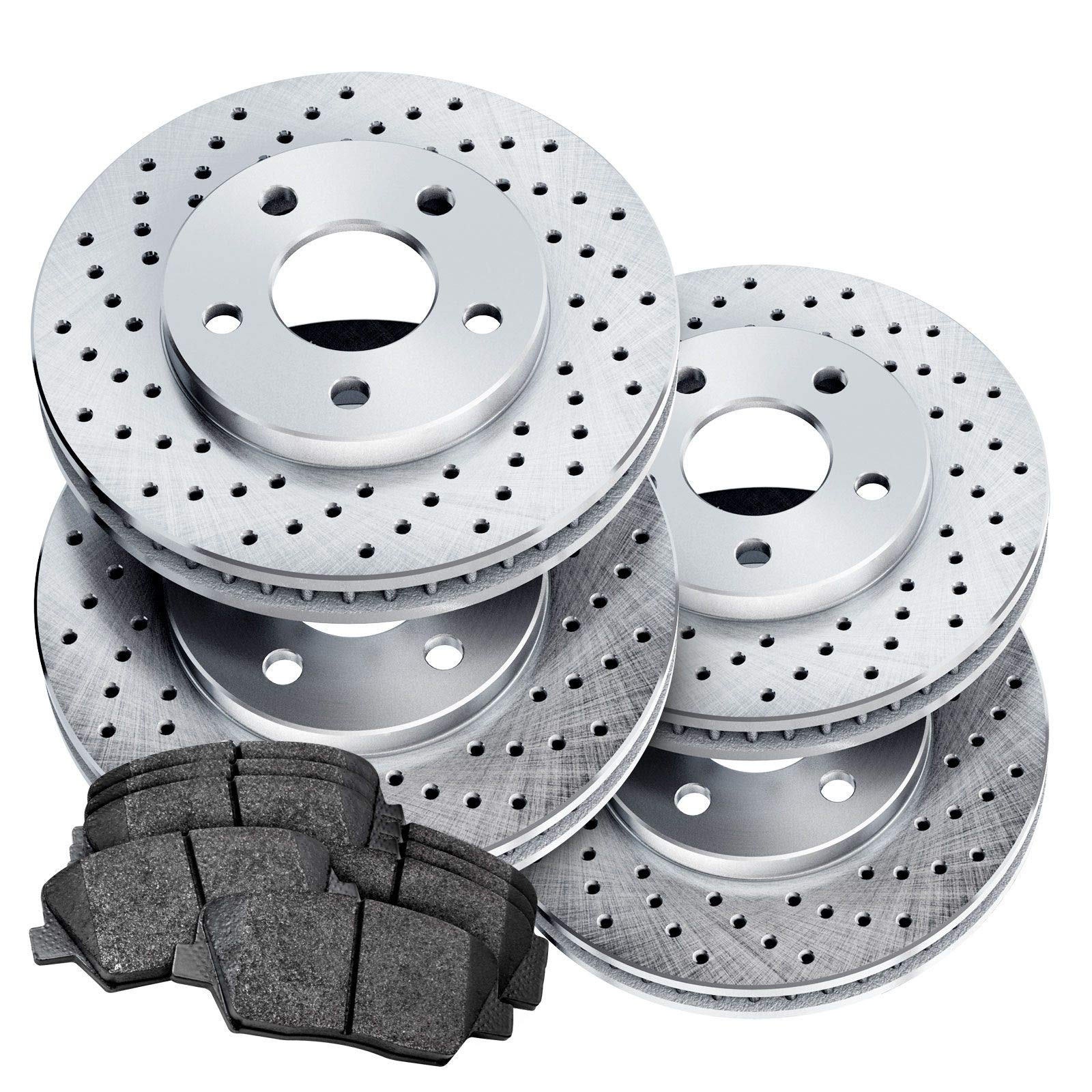 POWERSPORT Front & Rear Brake Pads and Rotors Kit - Ceramic Brake System for Motorcycles, ATVs & UTVs | High-Performance Stopping Power for Off-Road Adventures & Daily Commuting