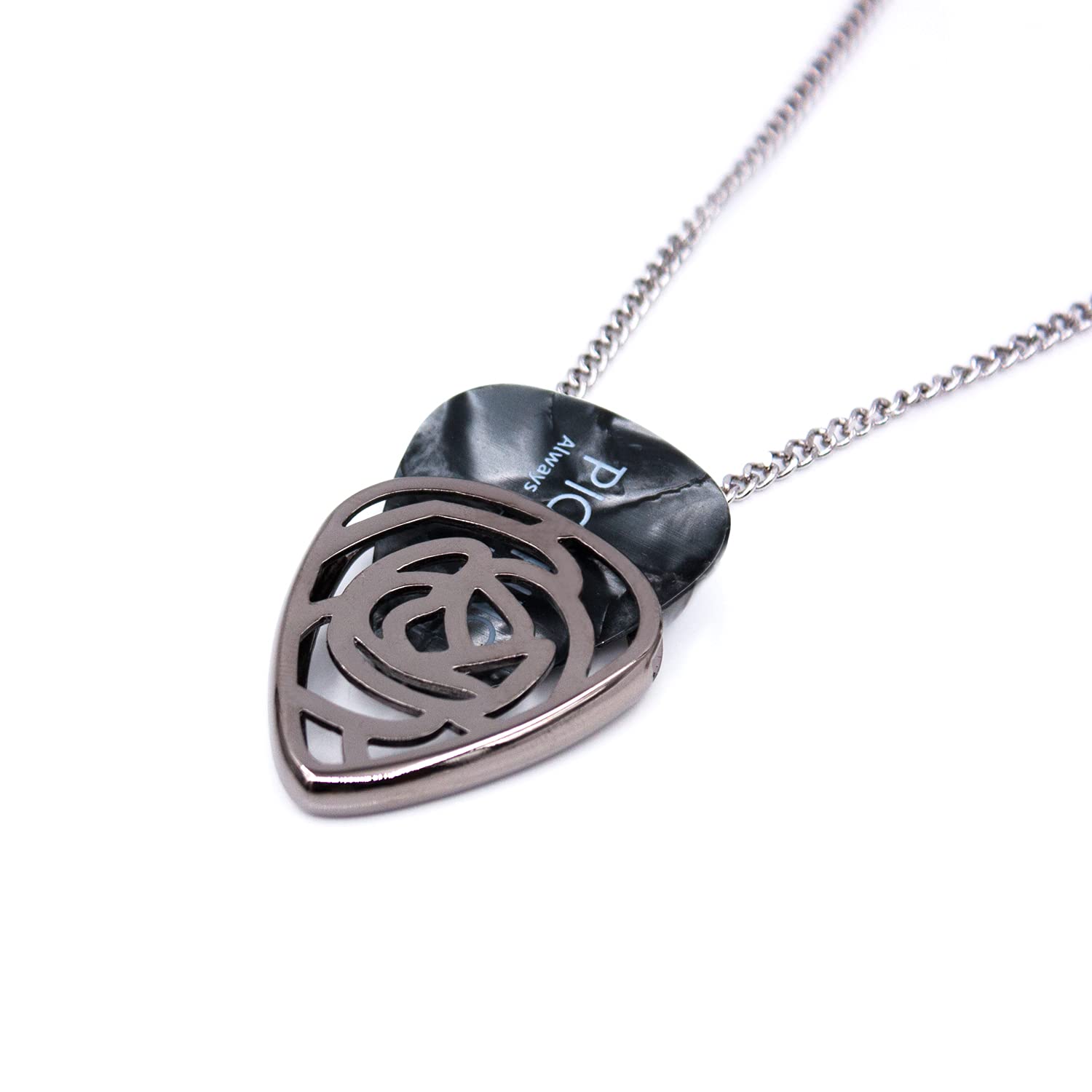 Rose Shaped Guitar Pick Holder Necklace - Elegant Musical Jewelry for Guitar Players | Perfect Gift for Musicians & Music Lovers | Stage Performance & Daily Wear Accessory