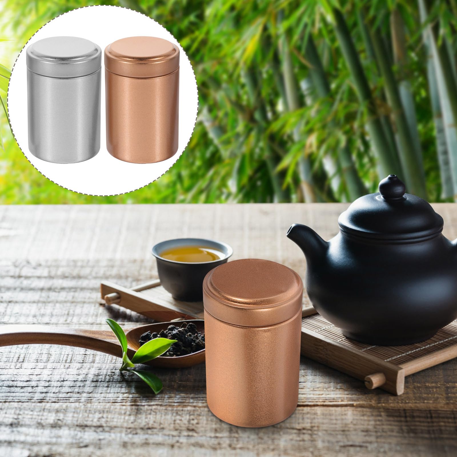 Cabilock 2-Pack Airtight Aluminum Storage Jars - Premium Food-Grade Containers for Spices, Coffee, Tea & Dry Goods | Perfect for Kitchen Pantry Organization, Camping & Travel Essentials